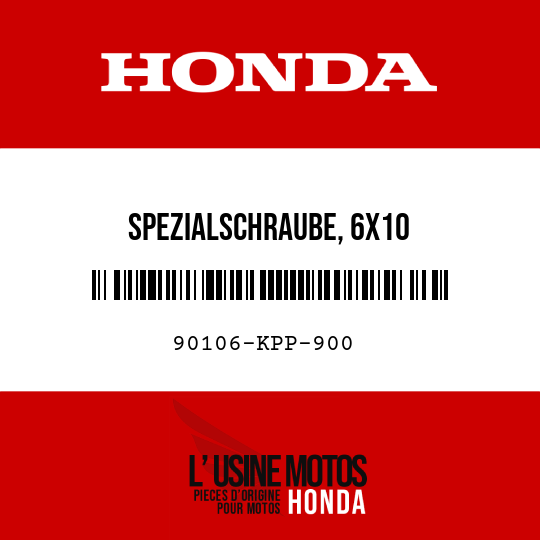 image de 90106-KPP-900 SPEZIALSCHRAUBE, 6X10