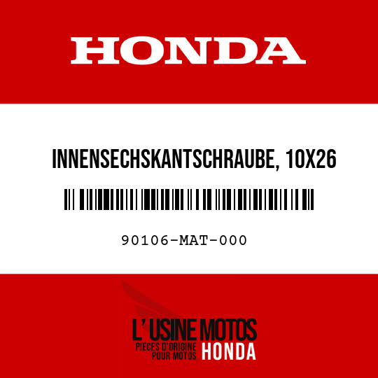 image de 90106-MAT-000 INNENSECHSKANTSCHRAUBE, 10X26