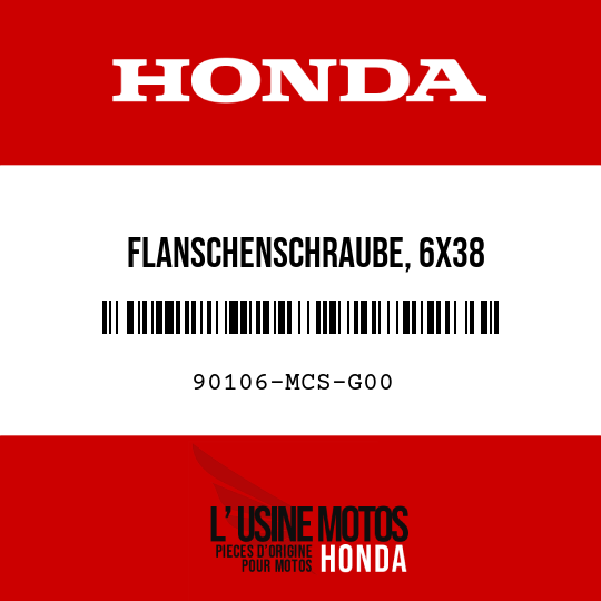 image de 90106-MCS-G00 FLANSCHENSCHRAUBE, 6X38