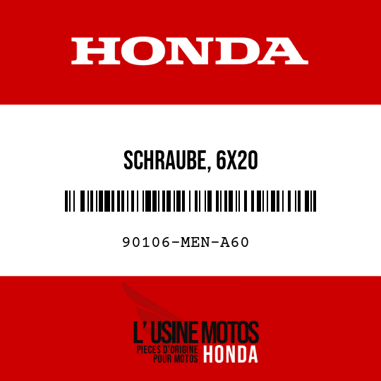 image de 90106-MEN-A60 SCHRAUBE, 6X20