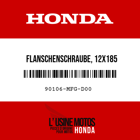 image de 90106-MFG-D00 FLANSCHENSCHRAUBE, 12X185