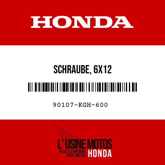 image de 90107-KGH-600 SCHRAUBE, 6X12