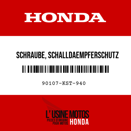 image de 90107-KST-940 SCHRAUBE, SCHALLDAEMPFERSCHUTZ