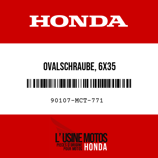image de 90107-MCT-771 OVALSCHRAUBE, 6X35