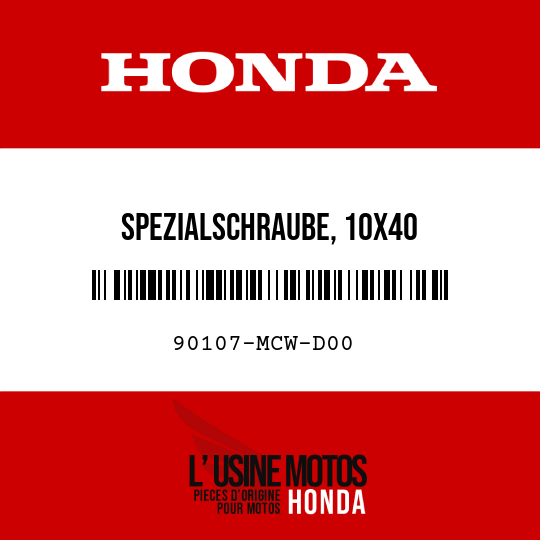 image de 90107-MCW-D00 SPEZIALSCHRAUBE, 10X40