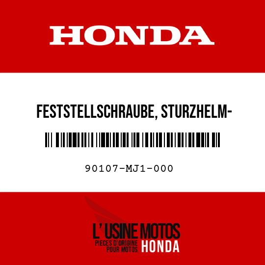 image de 90107-MJ1-000 FESTSTELLSCHRAUBE, STURZHELM- HALTER