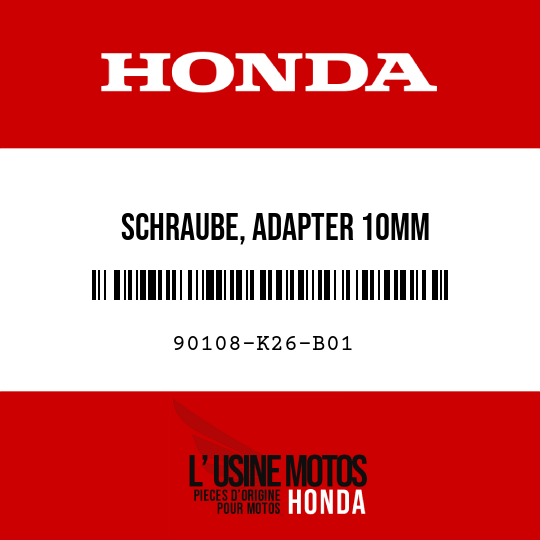 image de 90108-K26-B01 SCHRAUBE, ADAPTER 10MM