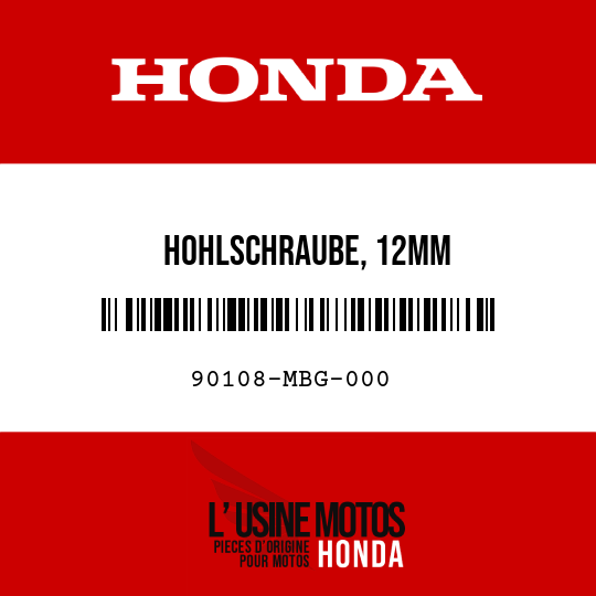 image de 90108-MBG-000 HOHLSCHRAUBE, 12MM
