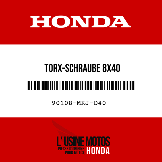 image de 90108-MKJ-D40 TORX-SCHRAUBE 8X40