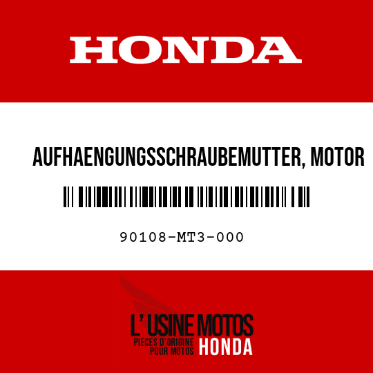 image de 90108-MT3-000 AUFHAENGUNGSSCHRAUBEMUTTER, MOTOR