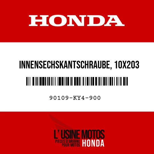 image de 90109-KY4-900 INNENSECHSKANTSCHRAUBE, 10X203