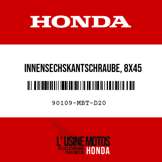 image de 90109-MBT-D20 INNENSECHSKANTSCHRAUBE, 8X45