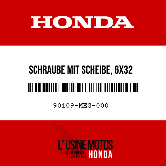 image de 90109-MEG-000 SCHRAUBE MIT SCHEIBE, 6X32