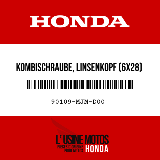 image de 90109-MJM-D00 KOMBISCHRAUBE, LINSENKOPF (6X28)