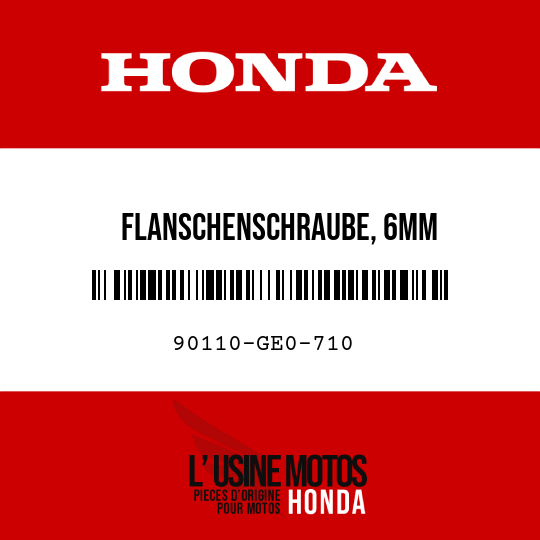 image de 90110-GE0-710 FLANSCHENSCHRAUBE, 6MM