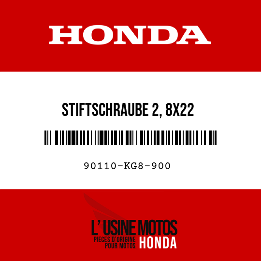 image de 90110-KG8-900 STIFTSCHRAUBE 2, 8X22