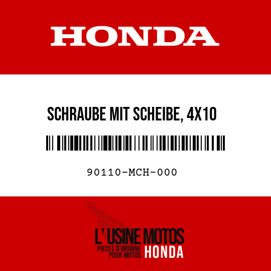 image de 90110-MCH-000 SCHRAUBE MIT SCHEIBE, 4X10