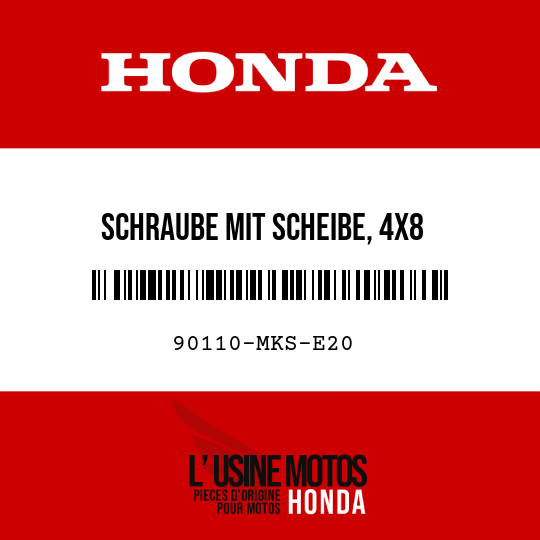 image de 90110-MKS-E20 SCHRAUBE MIT SCHEIBE, 4X8
