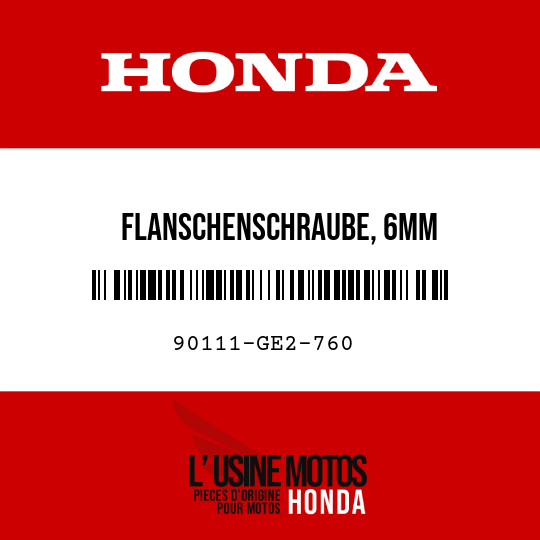 image de 90111-GE2-760 FLANSCHENSCHRAUBE, 6MM