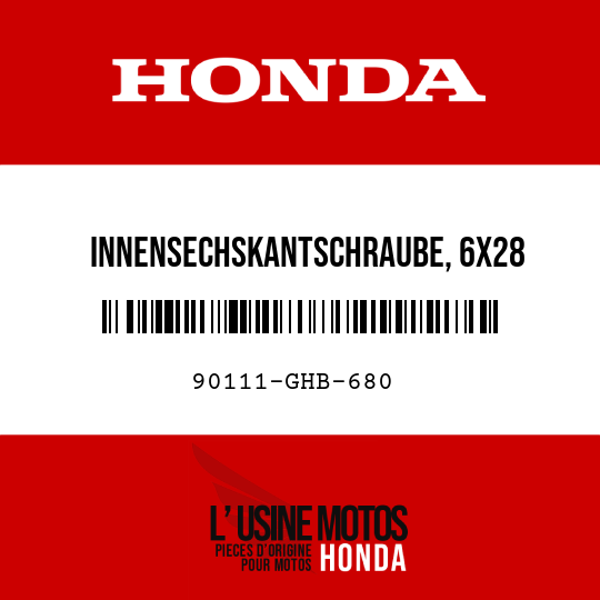 image de 90111-GHB-680 INNENSECHSKANTSCHRAUBE, 6X28