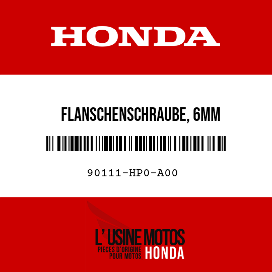 image de 90111-HP0-A00 FLANSCHENSCHRAUBE, 6MM