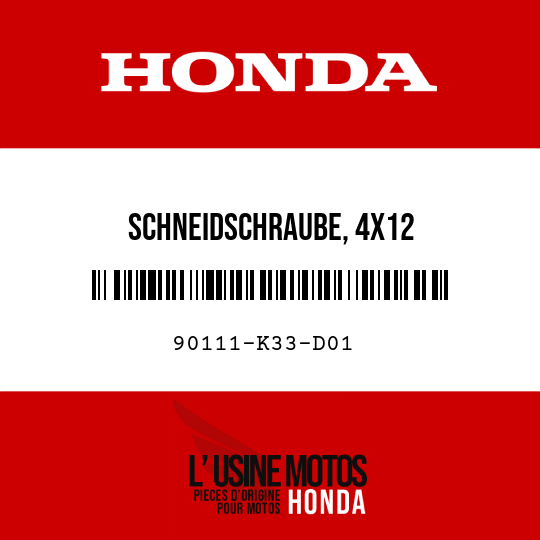 image de 90111-K33-D01 SCHNEIDSCHRAUBE, 4X12