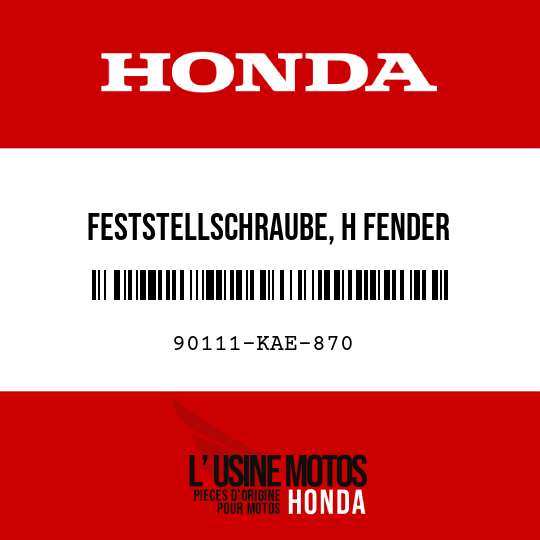 image de 90111-KAE-870 FESTSTELLSCHRAUBE, H FENDER