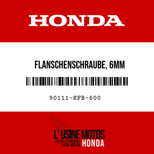 image de 90111-KFB-600 FLANSCHENSCHRAUBE, 6MM