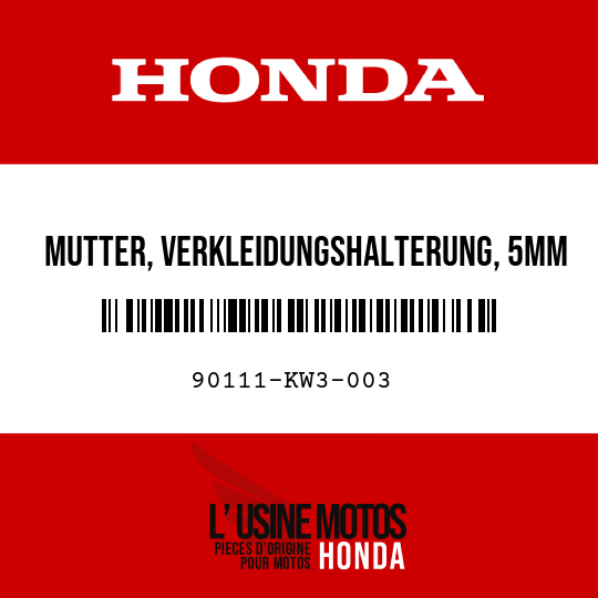 image de 90111-KW3-003 MUTTER, VERKLEIDUNGSHALTERUNG, 5MM