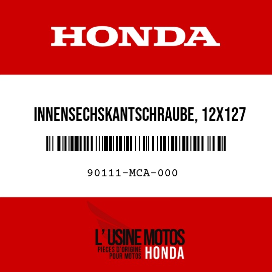 image de 90111-MCA-000 INNENSECHSKANTSCHRAUBE, 12X127