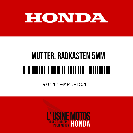 image de 90111-MFL-D01 MUTTER, RADKASTEN 5MM
