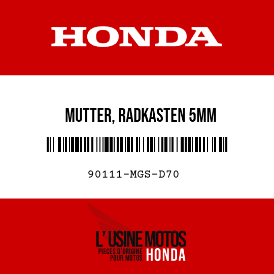 image de 90111-MGS-D70 MUTTER, RADKASTEN 5MM