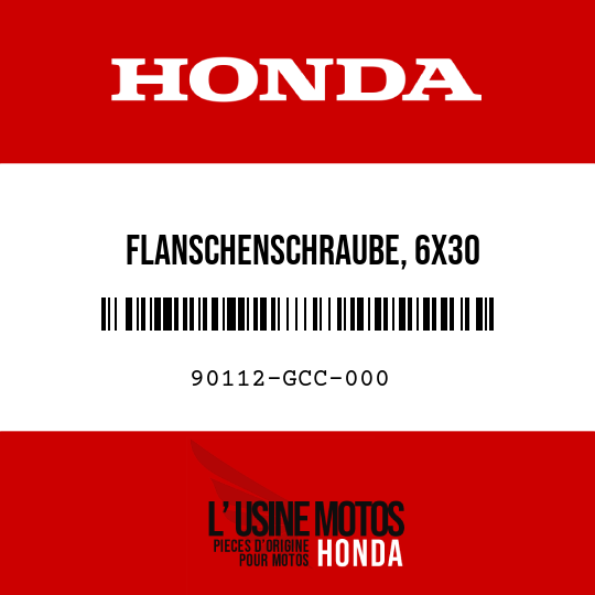 image de 90112-GCC-000 FLANSCHENSCHRAUBE, 6X30