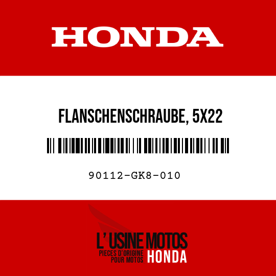 image de 90112-GK8-010 FLANSCHENSCHRAUBE, 5X22
