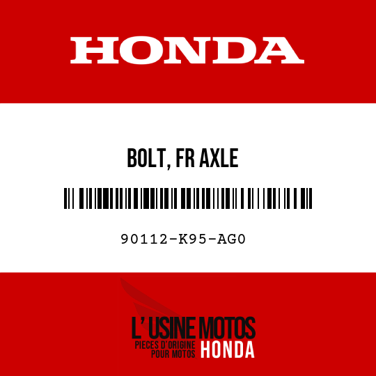 image de 90112-K95-AG0 BOLT, FR AXLE