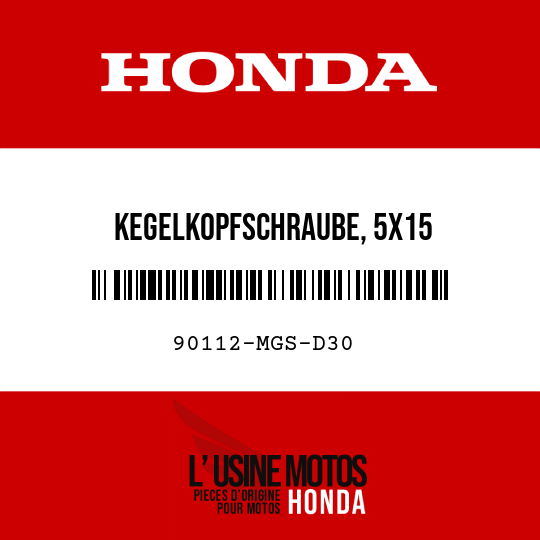 image de 90112-MGS-D30 KEGELKOPFSCHRAUBE, 5X15