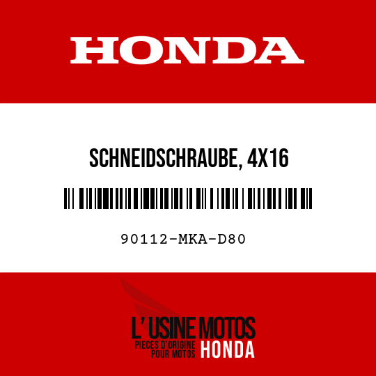 image de 90112-MKA-D80 SCHNEIDSCHRAUBE, 4X16