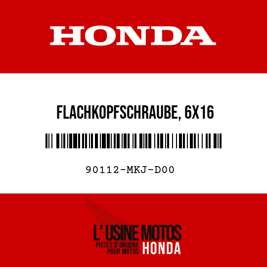 image de 90112-MKJ-D00 FLACHKOPFSCHRAUBE, 6X16