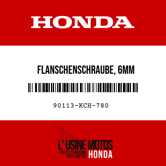 image de 90113-KCH-780 FLANSCHENSCHRAUBE, 6MM