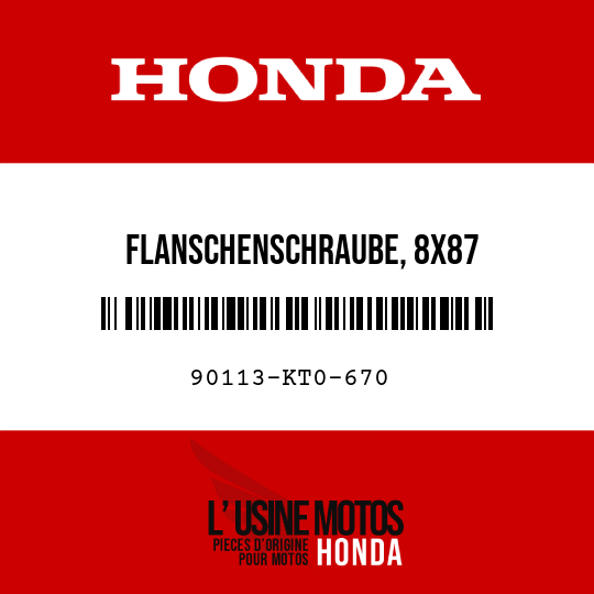 image de 90113-KT0-670 FLANSCHENSCHRAUBE, 8X87