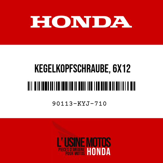 image de 90113-KYJ-710 KEGELKOPFSCHRAUBE, 6X12