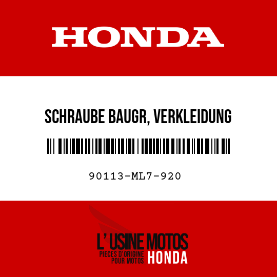 image de 90113-ML7-920 SCHRAUBE BAUGR, VERKLEIDUNG BEFESTIGUNG
