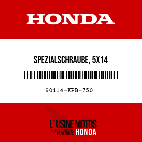 image de 90114-KPB-750 SPEZIALSCHRAUBE, 5X14
