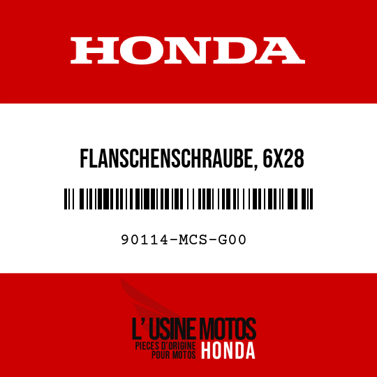 image de 90114-MCS-G00 FLANSCHENSCHRAUBE, 6X28