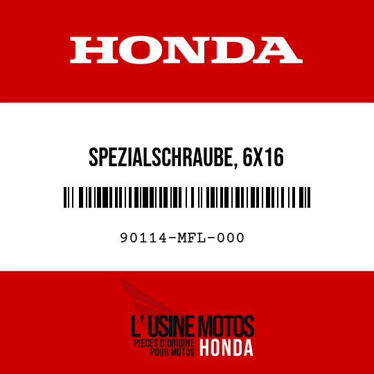 image de 90114-MFL-000 SPEZIALSCHRAUBE, 6X16