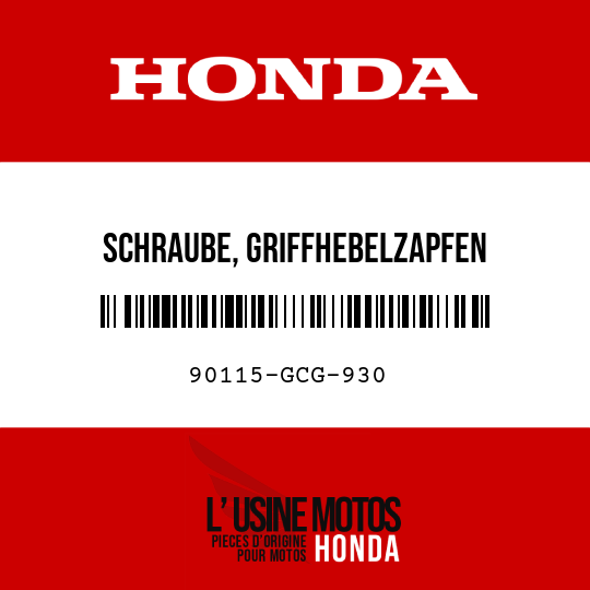 image de 90115-GCG-930 SCHRAUBE, GRIFFHEBELZAPFEN