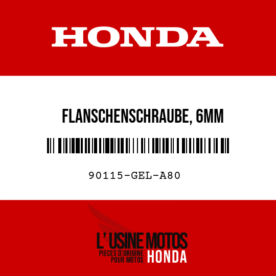 image de 90115-GEL-A80 FLANSCHENSCHRAUBE, 6MM