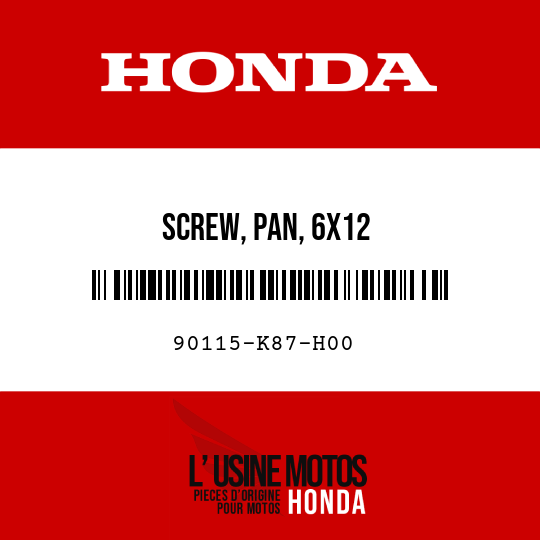 image de 90115-K87-H00 SCREW, PAN, 6X12