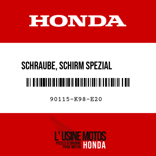 image de 90115-K98-E20 SCHRAUBE, SCHIRM SPEZIAL      BEFESTIGUNG