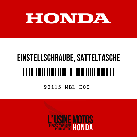 image de 90115-MBL-D00 EINSTELLSCHRAUBE, SATTELTASCHE